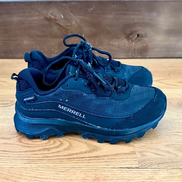 Merrell Kids Moab Speed Low Waterproof (Little Kid) in Black - Size 1 - Picture 5 of 11